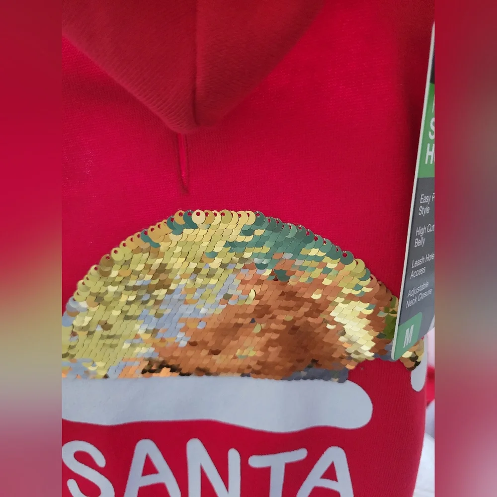Christmas Dog sequin hoodie Small or Medium NWT - Picture 3 of 5